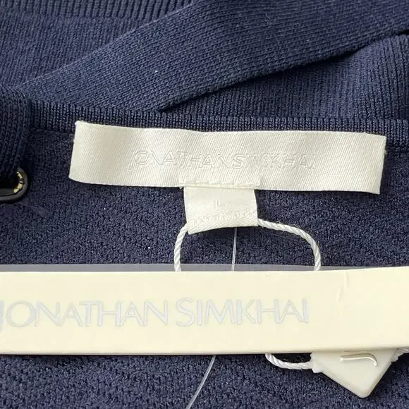 NWT Jonathan Simkhai Straight Laced Skirt Crop Tank Top Outfit Stretch Knit Navy - Picture 12 of 12